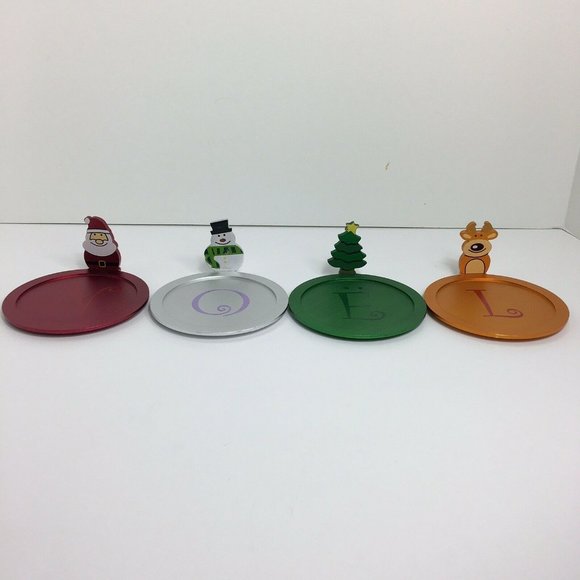 Christmas NOEL Decorative Stacking Drink Coasters Santa Tree Reindeer Tree Metal - Picture 2 of 12